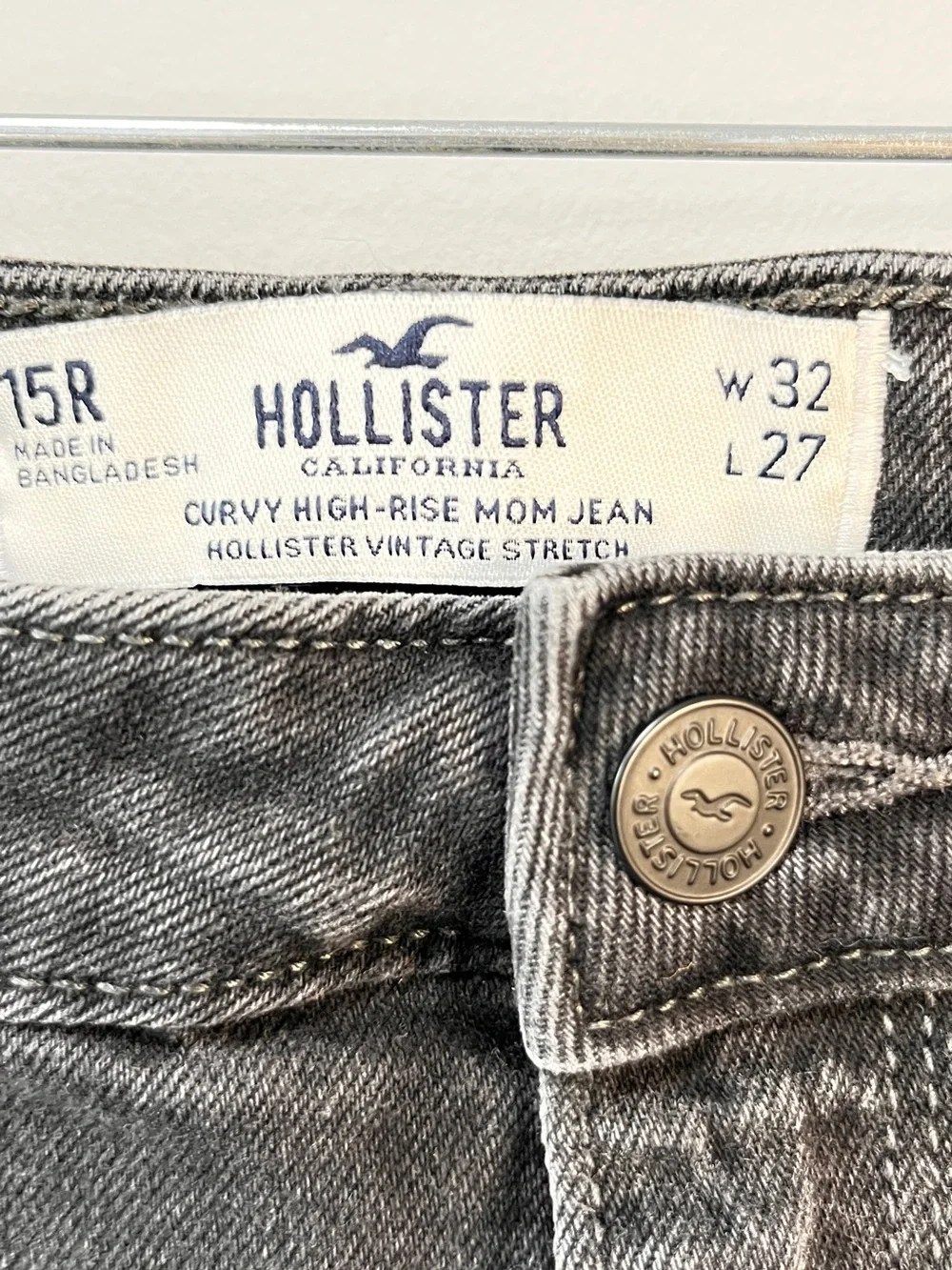 Hollister Two-Tone Black and Gray Split Jeans